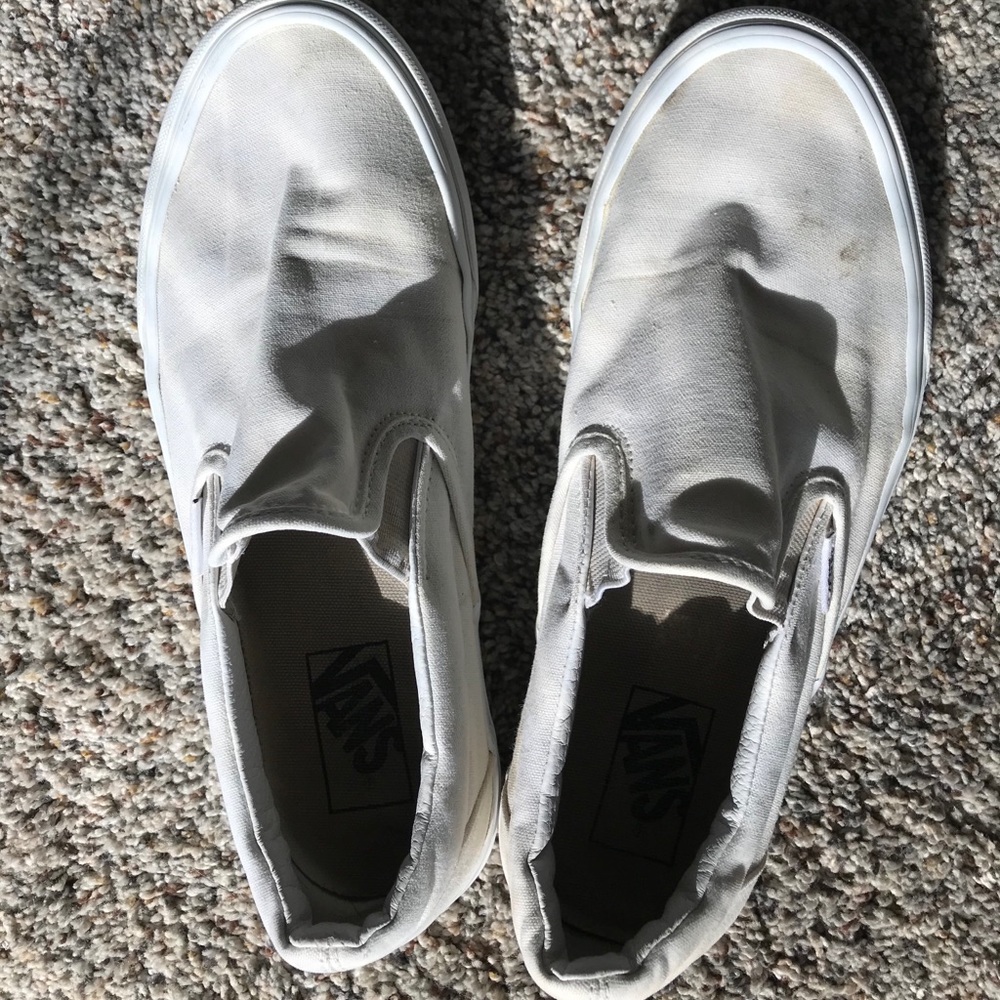 White slip on vans